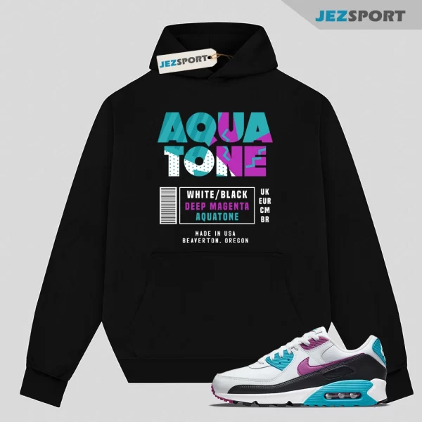 Box Label 90 Hoodie to Match Air Max 90 Premium Aquatone DM8318-100, Matching Sneaker Hoodie