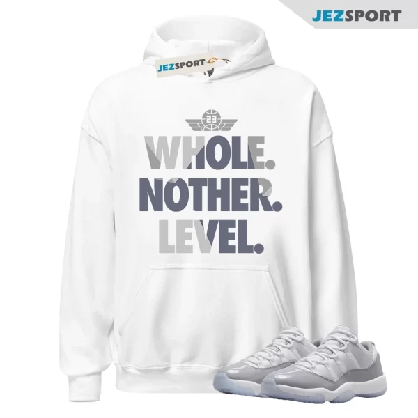 Next Level Sneaker Hoodie to Match Jordan 11 Retro Cool Grey CT8012-005, Matching Sneaker Hoodie