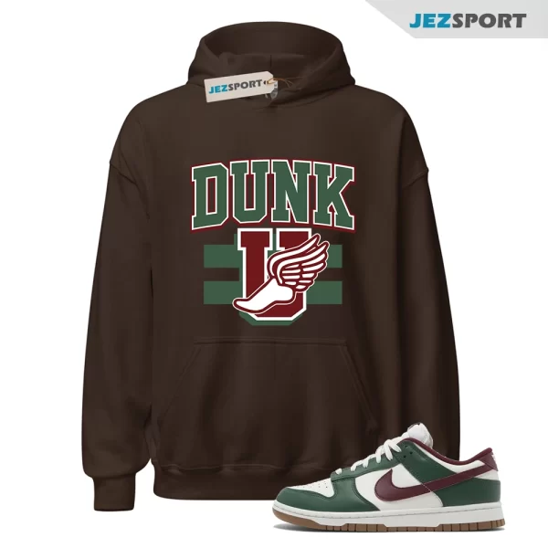 Blessed Hoodie Brown to Match Dunk Low Gorge Green Team Red FB7160-161, Matching Sneaker Hoodie