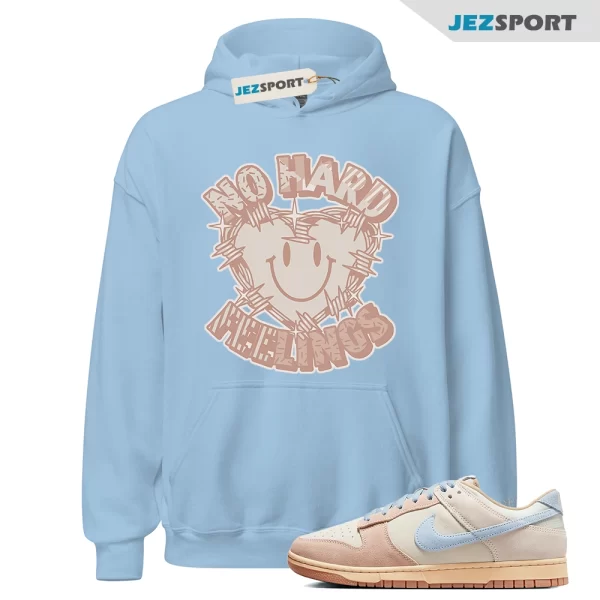 Feelings Hoodie Blue to Match Dunk Low Sanddrift Light Armory Blue HF0106-100, Matching Sneaker Hoodie