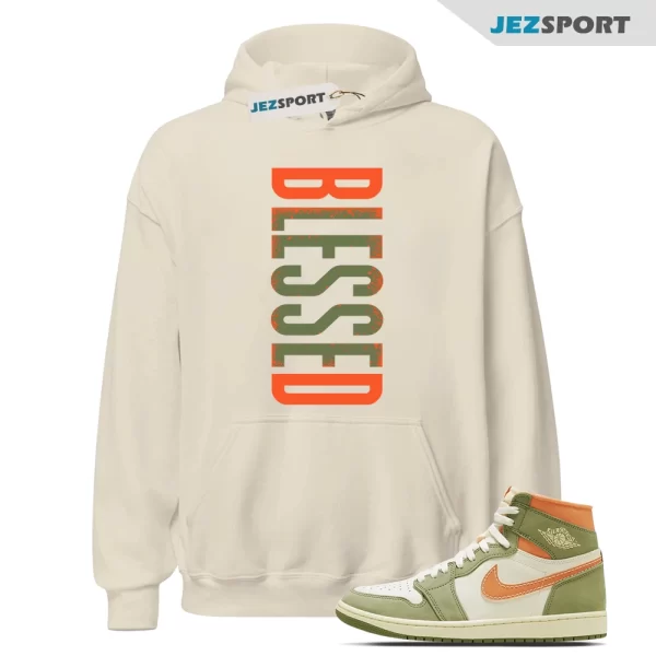 Jordan 1 Retro Hi OG Craft Celadon 1 Sky J Olive Bright Mandarin Coconut Milk Hoodie Match VERTBLS, Matching Sneaker Hoodie