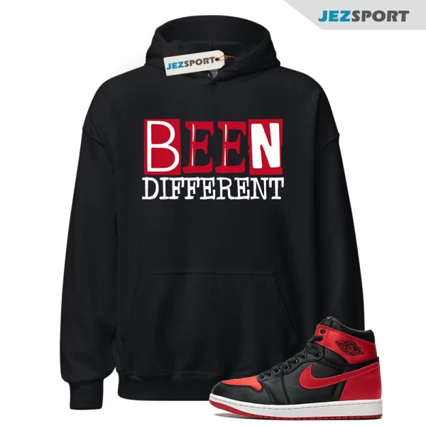 Satin Bred 1 University Red White Black Retro High OG Hoodie Match BEEN, Matching Sneaker Hoodie ,FD4810-061