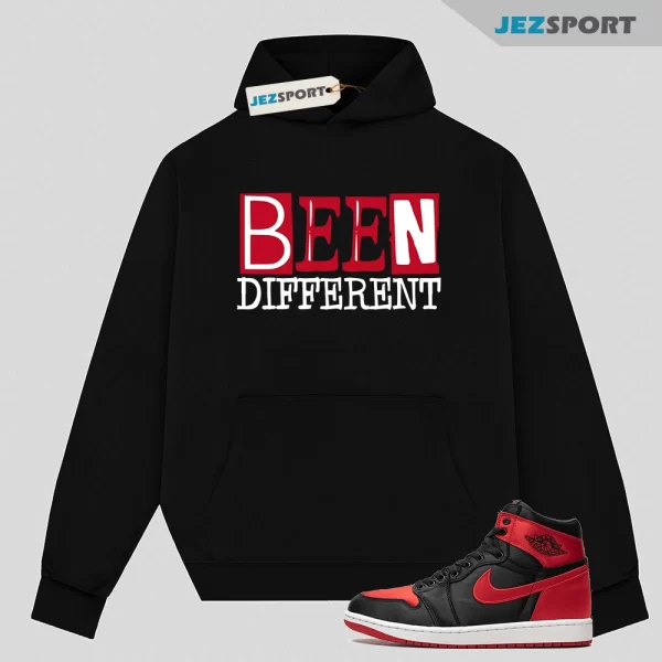 Satin Bred 1 University Red White Black Retro High OG Hoodie Match BEEN, Matching Sneaker Hoodie