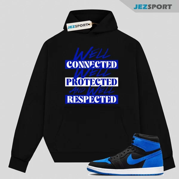 Hoodie To Match Air Jordan 1 Royal Reimagined 1 Blue White Black Hoodie Match WELL, Matching Sneaker Hoodie