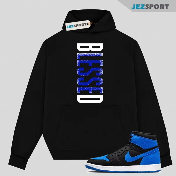 Royal Reimagined 1 Blue White Black Hoodie Match VERTBLS, Matching Sneaker Hoodie