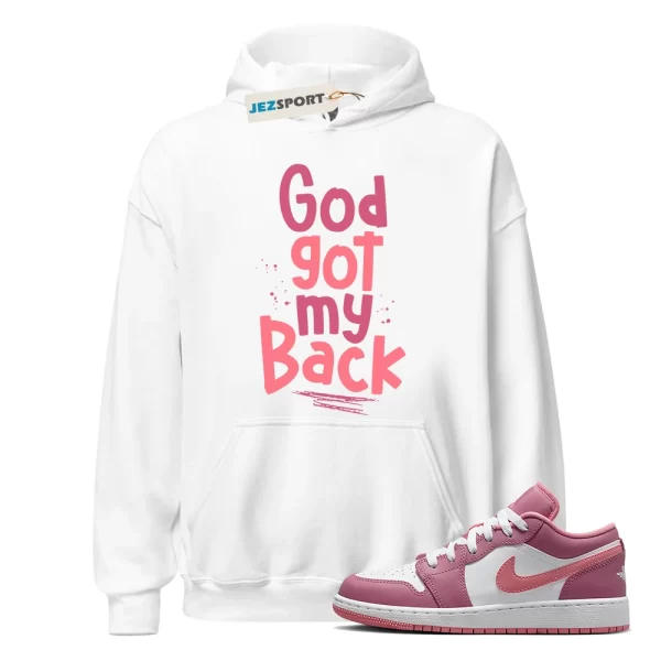 GOD Hoodie to match 1 Low GS Desert Berry Coral Chalk White Wild Pink WMNS, Matching Sneaker Hoodie