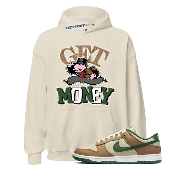 GM Hoodie to match Dunk Low Tan Retro Rattan Gorge Green Sail Dark Driftwood, Matching Sneaker Hoodie