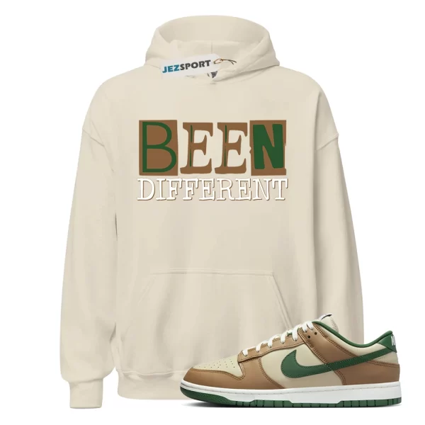 BEEN Hoodie to match Dunk Low Tan Retro Rattan Gorge Green Sail Dark Driftwood, Matching Sneaker Hoodie