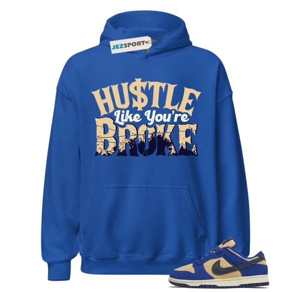 BROKE Hoodie to match Dunk Low LX Royal Blue Suede WMNS Midnight Navy Obsidian, Matching Sneaker Hoodie