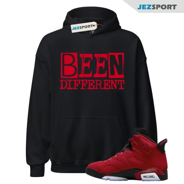 Jordan Air 6 Hoodie To Match 6 Retro Toro Bravo Varsity Red Black, Been Different Hoodie