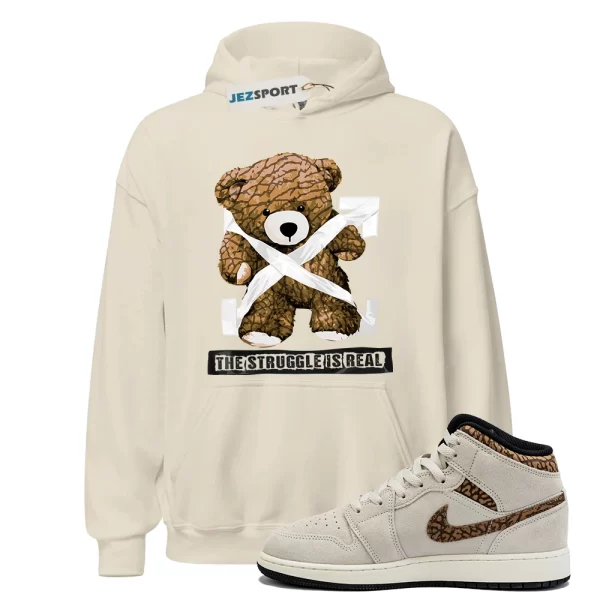 STRUG Hoodie to match 1 Mid SE Brown Elephant Light Orewood British Tan Gold, Matching Sneaker Hoodie