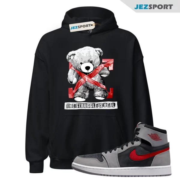 STRUG Hoodie to match Air Jordan 1 High Zoom Comfort 2 Fire Red Cement Grey, Matching Sneaker Hoodie ,DV1307-060