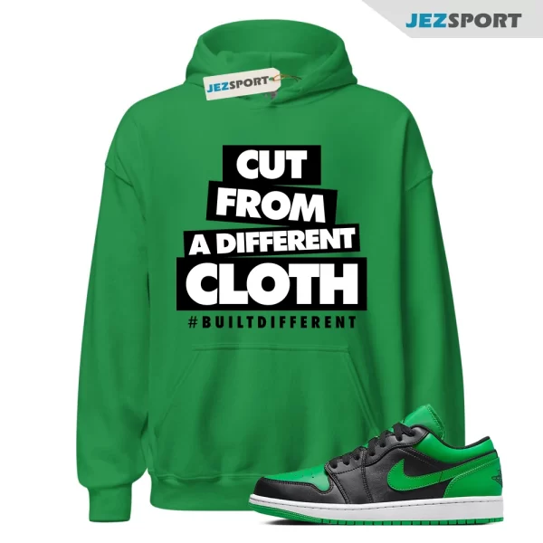 CLOTH Hoodie to match Air Jordan 1 Low Lucky Green Black White, Matching Sneaker Hoodie