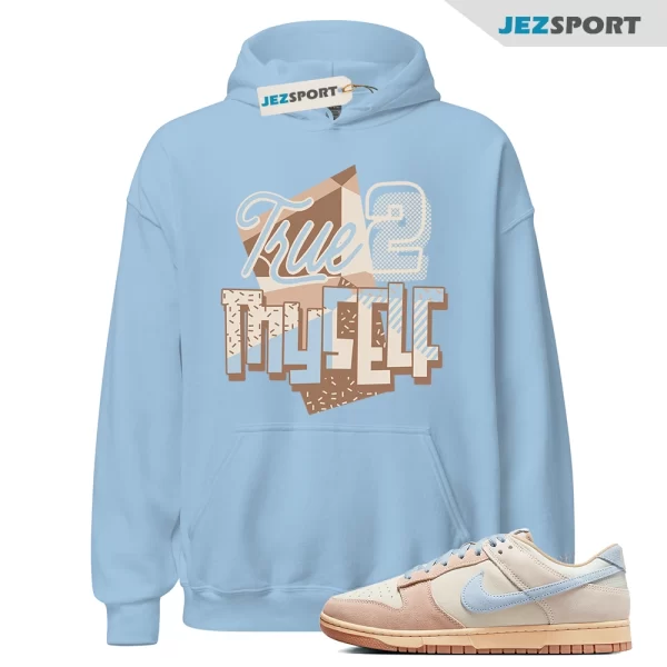 Stay True Hoodie Blue to Match Dunk Low Sanddrift Light Armory Blue HF0106-100, Matching Sneaker Hoodie