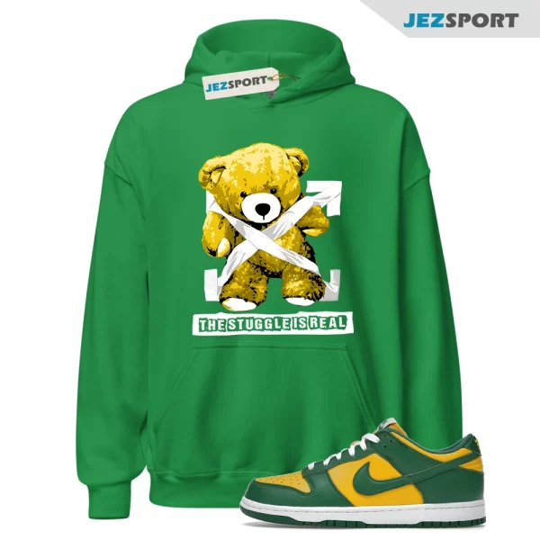 STRUG Hoodie to match N Dunk Low Brazil Varsity Maize Pine Green White SP OG, Matching Sneaker Hoodie