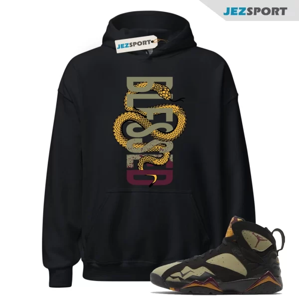 SNAKE Hoodie to match Air Jordan 7 Olive Black Cherrywood Red Chutney OG Bordeaux, Matching Sneaker Hoodie