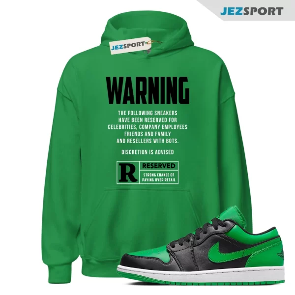 Reserved Lucky Green Hoodie to Match Jordan 1 Low Lucky Green 553558-065, Matching Sneaker Hoodie