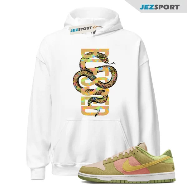 SNAKE Hoodie to match Dunk Low Next Nature Sun Club Arctic Orange Sanded Gold, Matching Sneaker Hoodie