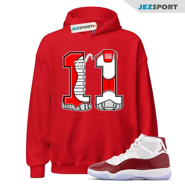 Hoodie To Match Jordan 11 Cherry Varsity Red,11 Air Sneaker Tees Matching Sneaker Hoodie