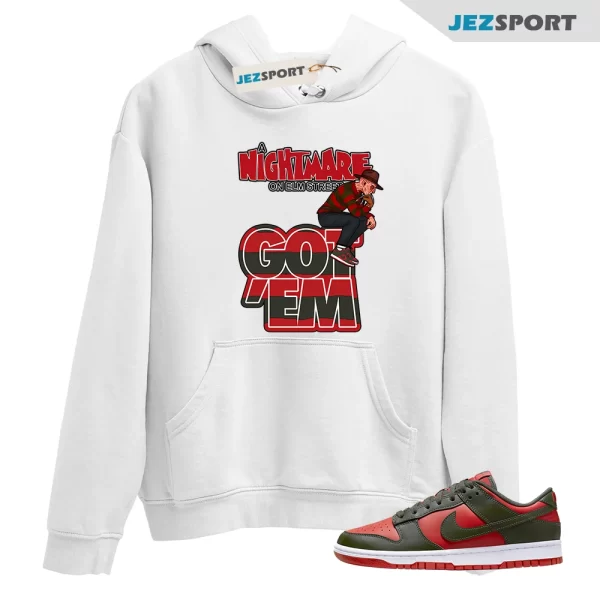 We Will Fit Hoodie To Match The Dunk Mystic Red Freddy Krueger Dunks Hoodie