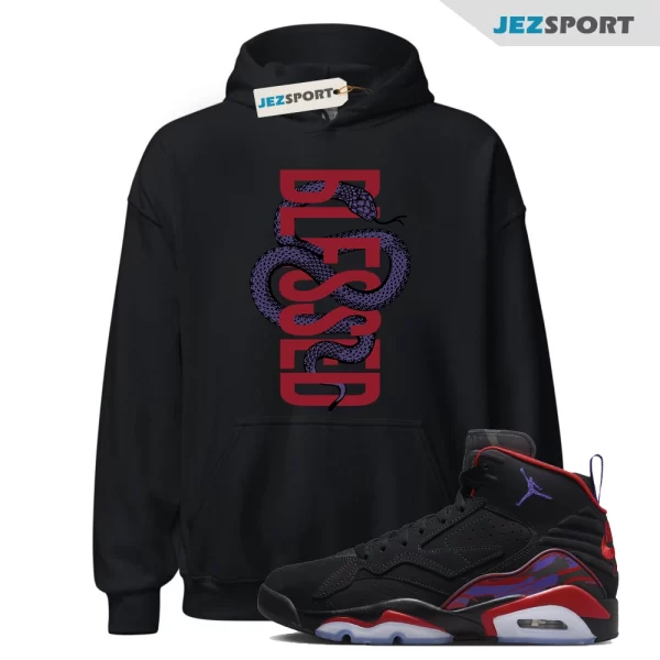 SNAKEB Hoodie to match Jordan MVP Raptors Black Dark Concord Uni Red Anthracite, Matching Sneaker Hoodie