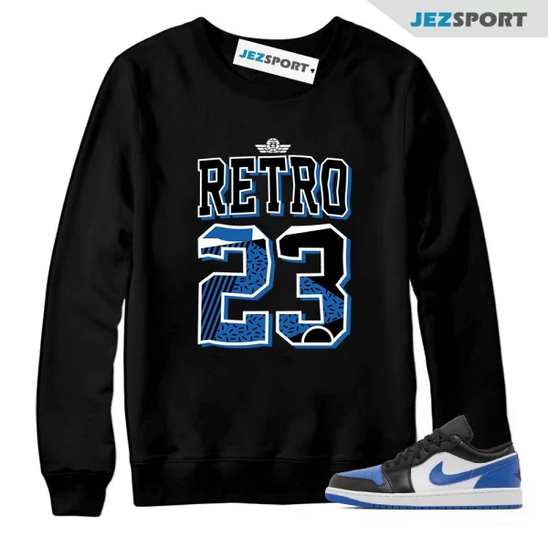 Retro 23 Royal Toe Sweatshirt to Match Jordan 1 Low Royal Toe, Matching Sneaker Sweatshirt