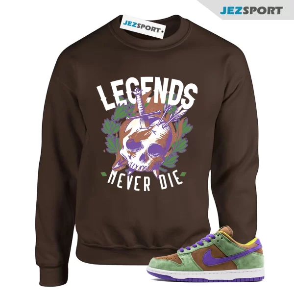 Legendary Sneaker Sweatshirt Brown to Match Dunk Low Veneer Sweatshirt, Matching Sneaker Sweatshirt