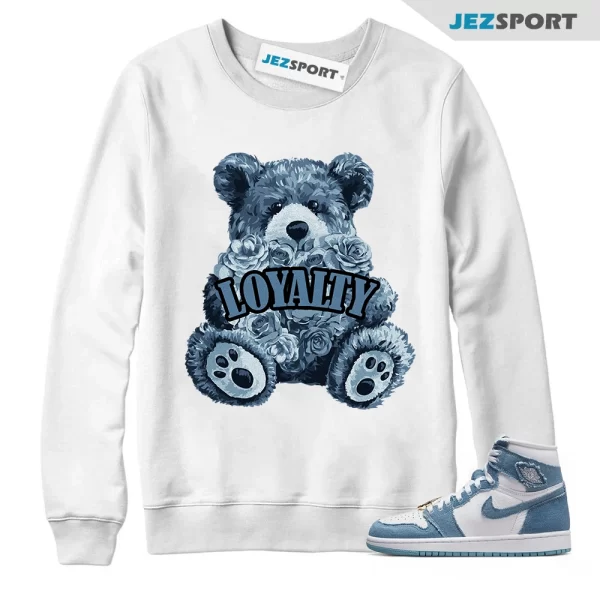 LYLTY Sweatshirt to match Jordan 1 High OG Denim Worn Blue Metallic Gold Chile Red, Matching Sneaker Sweatshirt