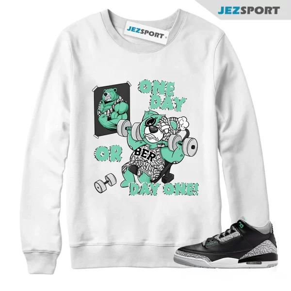 BER Gymmer Sweatshirt Jordan 3 Green Glow to match Sneaker, Outfit For Work Cute Gymmer match Jordan Matching Sneaker Sweatshirt