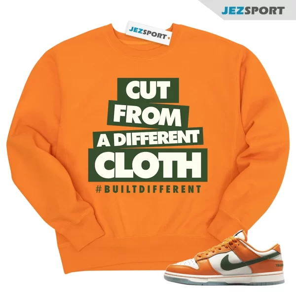 CLOTH Sweatshirt To Match N Dunk Low Florida A&M Orange Horizon Fortress Green, Matching Sneaker Sweatshirt