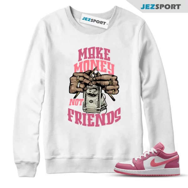 MM Sweatshirt to match 1 Low GS Desert Berry Coral Chalk White Wild Pink WMNS, Matching Sneaker Sweatshirt