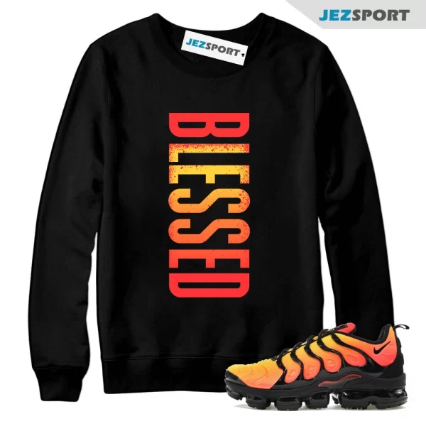 VaporMax Crimson Total Orange Plus Black Sweatshirt Match VERTBLS, Matching Sneaker Sweatshirt