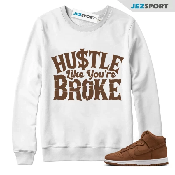 BROKE Sweatshirt To Match N Dunk High Premium Pecan Brown PRM Vintage Pecan Sail, Matching Sneaker Sweatshirt