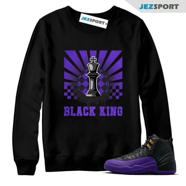 Field Purple 12s Sweatshirt Match Black King Collection, Matching Sneaker Sweatshirt