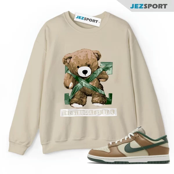 STRUG Sweatshirt to match Dunk Low Tan Retro Rattan Gorge Green Sail Dark Driftwood, Matching Sneaker Sweatshirt