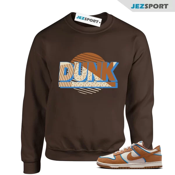 Sunset Sneaker Sweatshirt Brown to Match Dunk Low Light British Tan FN5825-100, Matching Sneaker Sweatshirt