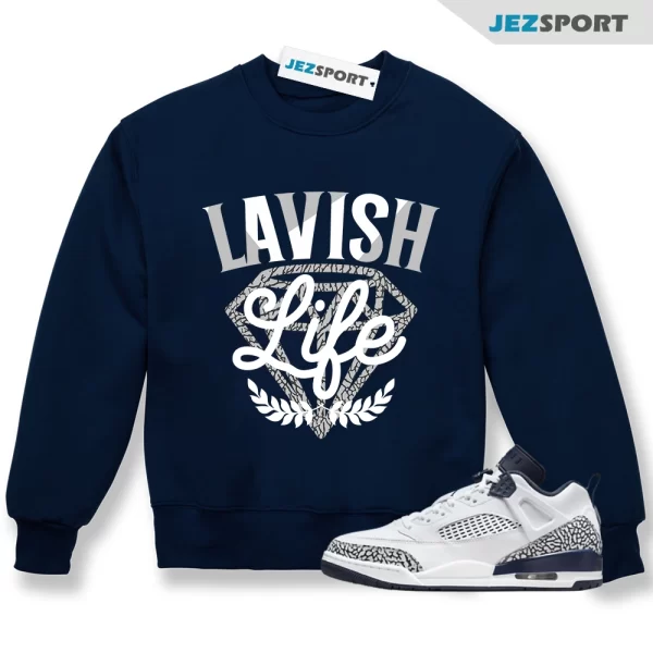 Lavish Sneaker Sweatshirt to Match Jordan Spizike Low Obsidian FQ1759-104, Matching Sneaker Sweatshirt