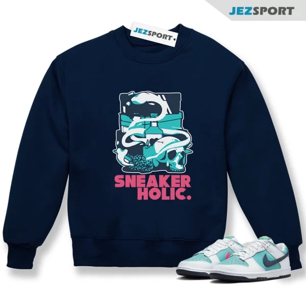 Sneaker Holic Sneaker Sweatshirt Blue to Match Dunk Low Dusty Cactus HF4850-345, Matching Sneaker Sweatshirt