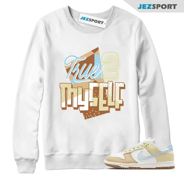 Stay True Sweatshirt White to Match Dunk Low Next Nature Soft Yellow FZ4347-100, Matching Sneaker Sweatshirt