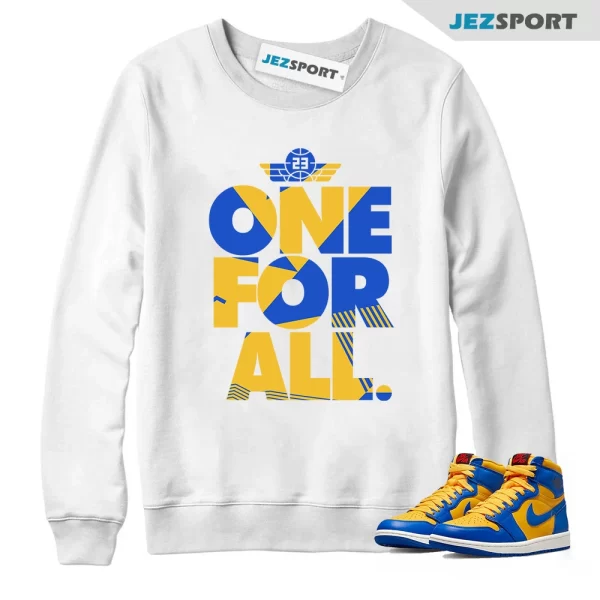 One For All Sweatshirt to Match Jordan 1 Retro High OG Reverse Laney, FD2596-700 Matching Sneaker Sweatshirt