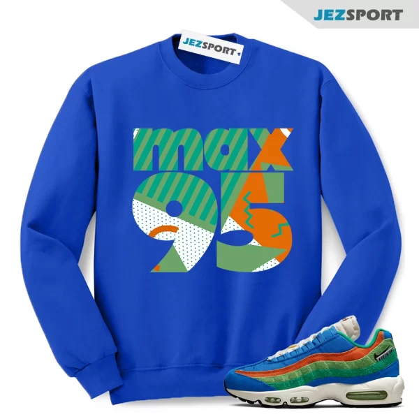 1995 Sweatshirt to Match Air Max 95 SE Running Club Light Photo Blue, DH2718 400 Matching Sneaker Sweatshirt