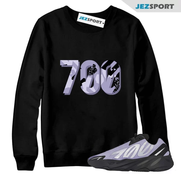 700 Pattern Sneaker Sweatshirt Black to Match Yeezy 700 MNVN Geode, Matching Sneaker Sweatshirt