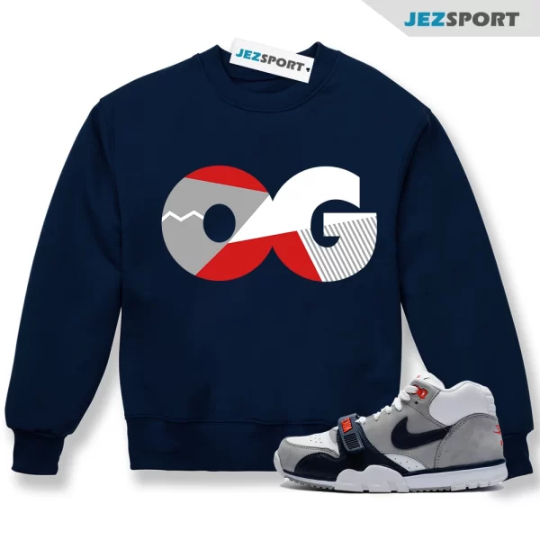 Sneaker OG Sweatshirt to Match Air Trainer 1 Midnight Navy, DM0521-101 Matching Sneaker Sweatshirt