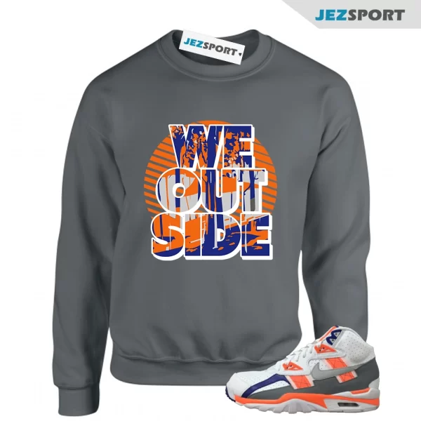 We Outside Sweatshirt Grey to Match Air Trainer SC High Bo Jackson DV2212-100, Matching Sneaker Sweatshirt