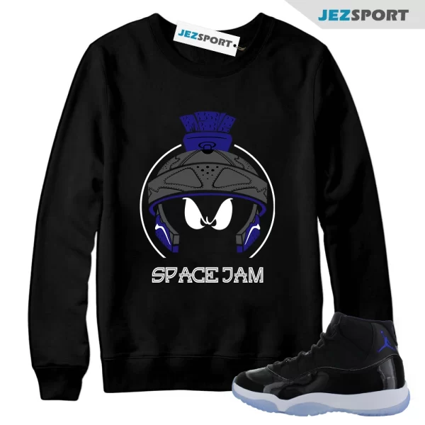 Sweatshirt To Match Jordan 11 Space Jam Low Marvin Blue Black Sweatshirt, Matching Sneaker Sweatshirt