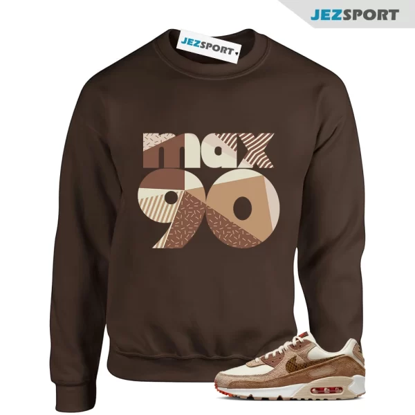 1990 Sneaker Sweatshirt to Match Air Max 90 Pale Ivory Snakeskin DX9502-100, Matching Sneaker Sweatshirt