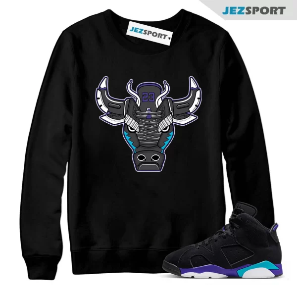 Sweatshirt To Match Jordan Retro 6 Aqua-Bull 6 Blue-Purple Match Tees, Matching Sneaker Sweatshirt