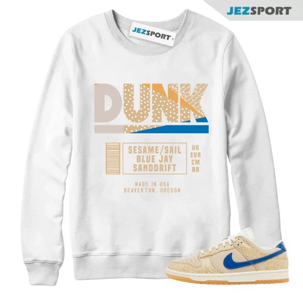 Box Label Sweatshirt to Match Dunk Low Montreal Bagel Sesame, DZ4853-200 Matching Sneaker Sweatshirt