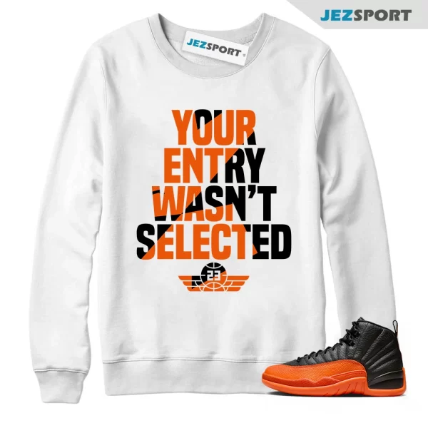 Sneaker Raffle Sweatshirt to Match Jordan 12 Retro Brilliant Orange FD9101 081, Matching Sneaker Sweatshirt