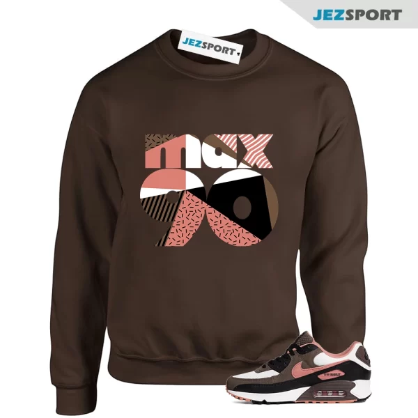 1990 Sweatshirt to Match Air Max 90 Ironstone Red Stardust DM0029-105, DM0029-105 Matching Sneaker Sweatshirt